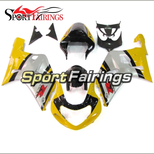 Fairing Kit Fit For Suzuki GSXR600 750 2000 - 2003 -Silver Yellow