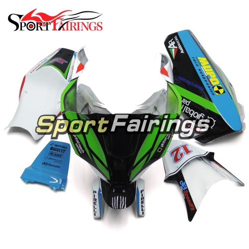 Fiberglass Racing Fairing Kit Fit For Kawasaki ZX10R 2011 - 2015 -White Blue