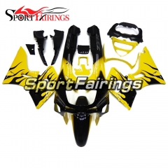 Fairing Kit Fit For Kawasaki ZZR400  1993 - 2007-Yellow with Black Flame