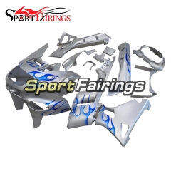 Fairing Kit Fit For Kawasaki ZZR400  1993 - 2007-Sliver Blue Flame