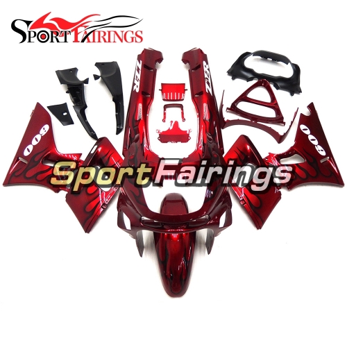 Fairing Kit Fit For Kawasaki ZZR400  1993 - 2007-Red Black Flames