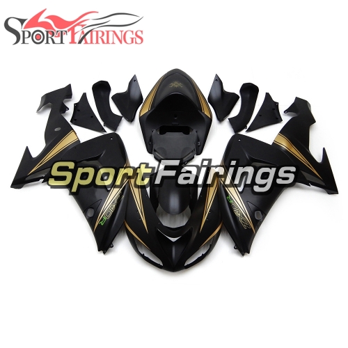 Fairing Kit Fit For Kawasaki ZX10R 2006 - 2007 - Black Matte Gold Decal