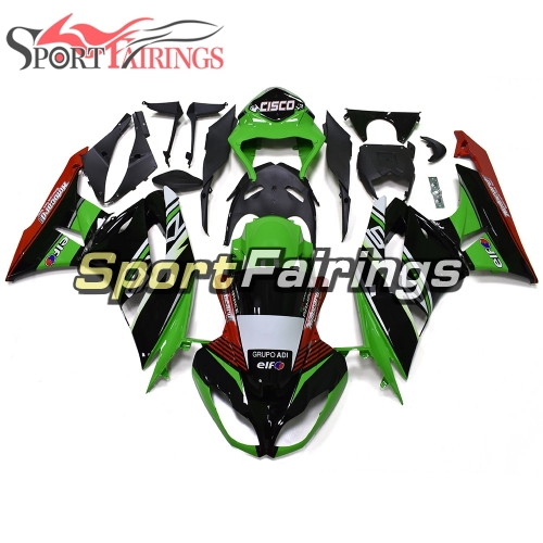 Fairing Kit Fit For Kawasaki ZX6R 2009 - 2010 - Elf Green Black