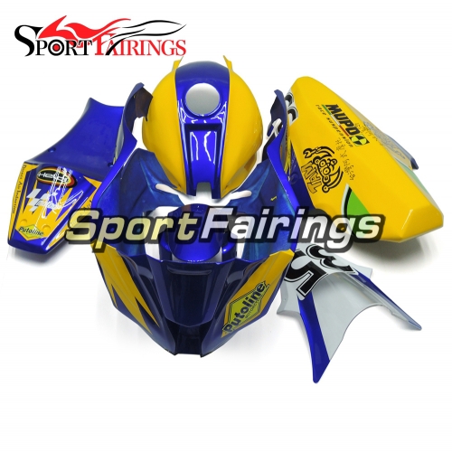 Fiberglass Racing Fairing Kit Fit For Kawasaki ZX10R 2011 - 2015 -Yellow Blue