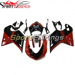 New Full Fairing Kit Fit For Ducati 1098 1198 848 2007 - 2012  Gloss Red Black Bodywork