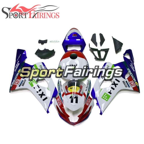 Fairing Kit Fit For Suzuki GSXR600 750 2004 - 2005 - White Blue Red