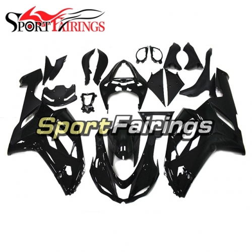 Full Fairing Kit Fit For Kawasaki ZX6R 2007 - 2008 - Glossy Pure  Black Edition