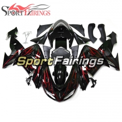 Full Fairing Kit Fit For Kawasaki ZX10R 2006 - 2007 - Black With Red Flames