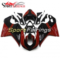 Motorcycle Fairing Kit Fit For Ducati 1098 1198 848 2007 - 2012 - Gloss Black Red