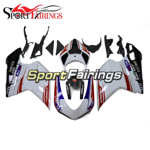 Motorcycle Full Fairing Kit Fit For Ducati 1098 1198 848 2007 - 2012 - Gloss White Red Black