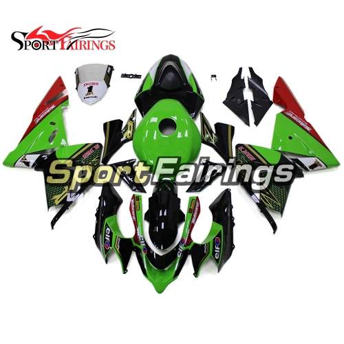 Motorcycle Fairing Kit Fit For Kawasaki ZX10R 2004 - 2005 - Glossy Black Green elf