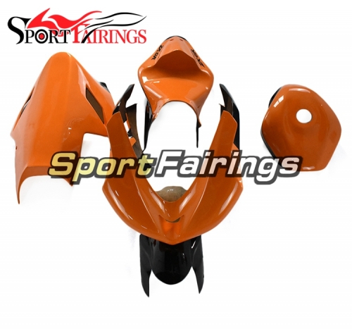 Fiberglass Racing Fairings Kit Fit For Kawasaki ZX-6R 636 2007 - 2008- Glossy Orange Black