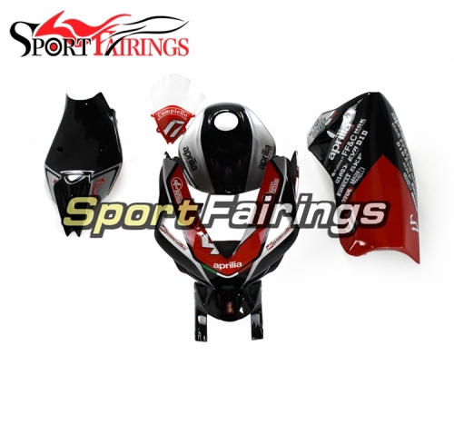 Firberglass Racing Full Fairings Fit For Aprilia RSV4 1000 2010 - 2015 - Gloss Black Red Silver