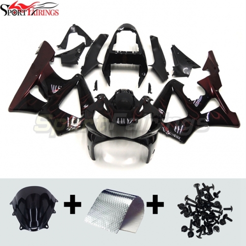 Fairing Kit fit for Honda CBR900RR 2000-2001 - Black Dark Red