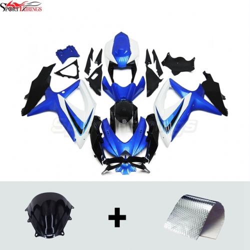 Sportfairings Fairing Kit fit for Suzuki GSXR600 GSXR750 2008 - 2010 - Blue White Black