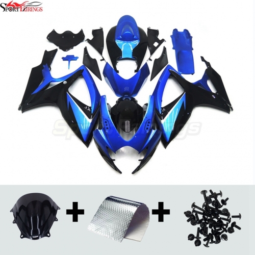 Sportfairings Fairing Kit fit for Suzuki GSXR600 GSXR750 2006 - 2007 - Deep Blue Black