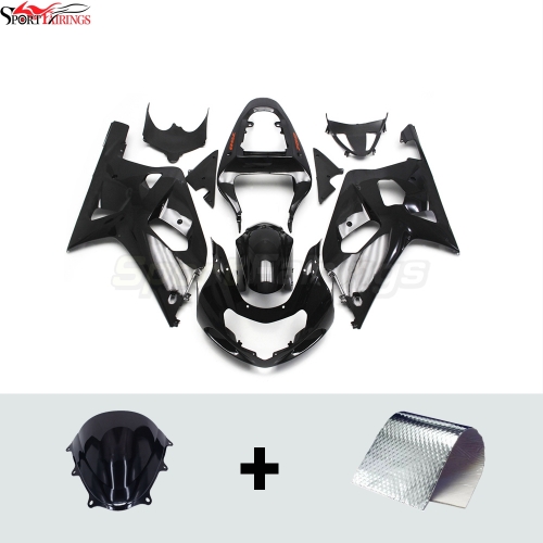 Sportfairings Fairing Kit fit for Suzuki GSXR600 GSXR750 2000 - 2003 - Gloss Black