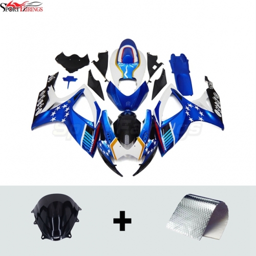 Sportfairings Fairing Kit fit for Suzuki GSXR600 GSXR750 2006 - 2007 - Blue White