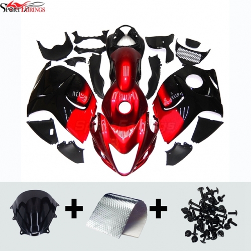 Sportfairings Fairing Kit fit for Suzuki Hayabusa GSX1300R 2008 - 2020 - Candy Red Black