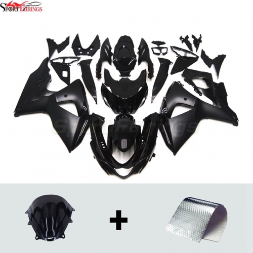 Sportfairings Fairing Kit fit for Suzuki GSXR1000 2009 - 2016 - Gloss Black Matte Black