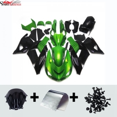 Sportfairings Fairing Kit fit for Kawasaki Ninja ZX14 2006 - 2011 - Green Black