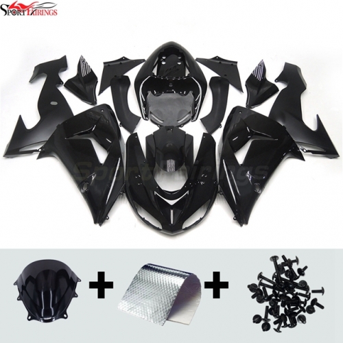 Sportfairings Fairing Kit fit for Kawasaki Ninja ZX10R 2006 - 2007 - Gloss Black Matte Black