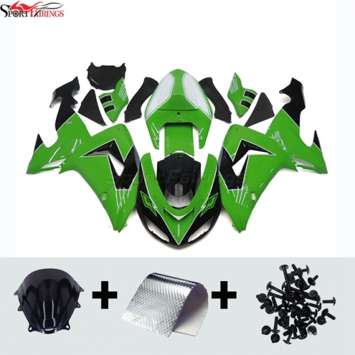 Sportfairings Fairing Kit fit for Kawasaki Ninja ZX10R 2006 - 2007 - Green Black White