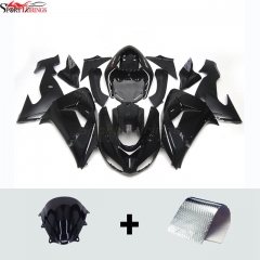 Sportfairings Fairing Kit fit for Kawasaki Ninja ZX10R 2006 - 2007 - Gloss Black with Matte Lower