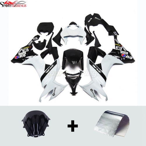 Sportfairings Fairing Kit fit for Kawasaki Ninja ZX10R 2008 - 2010 - White Black