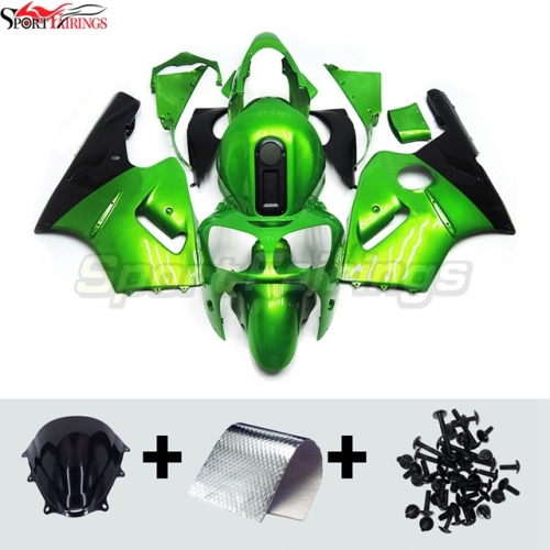 Sportfairings Fairing Kit fit for Kawasaki Ninja ZX12R 2000 - 2001 - Green Black