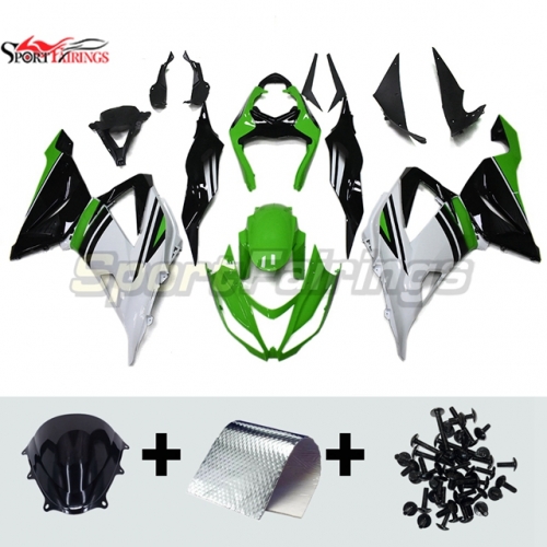 Sportfairings Fairing Kit fit for Kawasaki Ninja ZX6R 2013 - 2018 - White Green Black