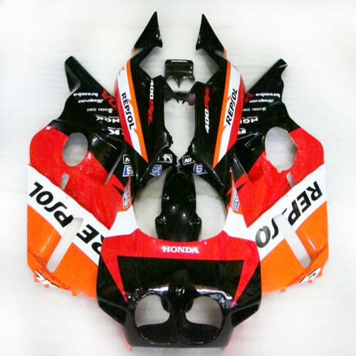 Fairing Kit fit for Honda CBR400RR NC23 1987 - 1989 - Repsol Black Orange Red