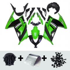 Sportfairings Fairing Kit fit for Kawasaki Ninja 300 2013 - 2017 - Green Black