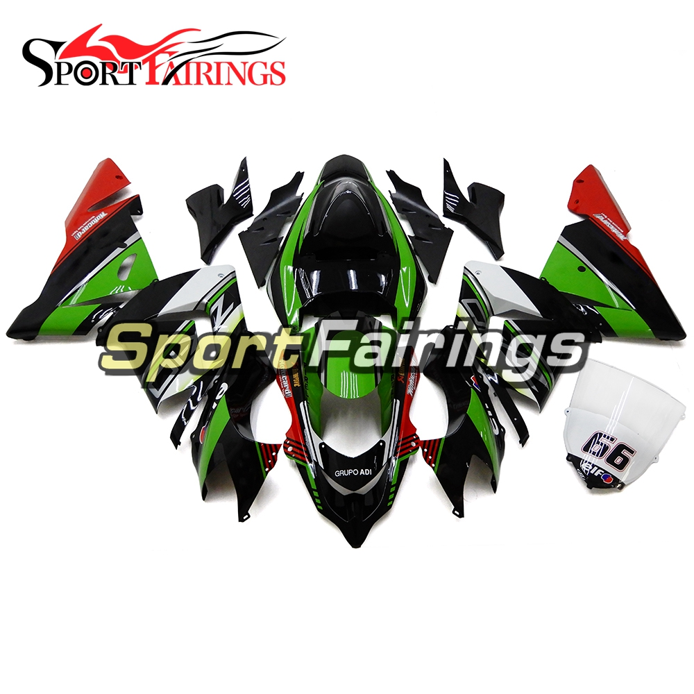 Sportfairings Fairing Kit fit for Kawasaki Ninja ZX10R 2004 - 2005 - Green Black Red