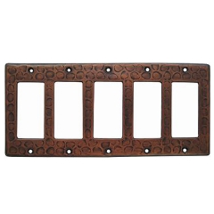 Akicon™ Copper Switch Plate 5 Rocker - GFI/Wall Plate/Outlet Cover