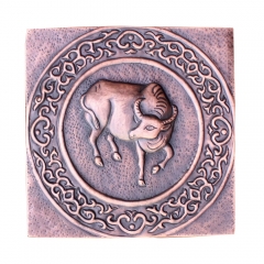 Akicon™ 4-Inch by 4-Inch Copper Tile Zodiac Series