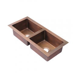 Akicon™ Equal Bowl Undermount Copper Kitchen Sink