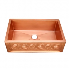 Akicon™ Single Bowl Farmhouse Apron Copper Kitchen Sink