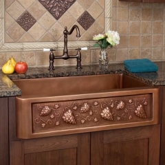 Akicon™ Single Bowl Farmhouse Apron Copper Kitchen Sink