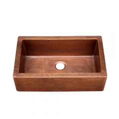 Akicon™ Single Bowl Farmhouse Apron Copper Kitchen Sink