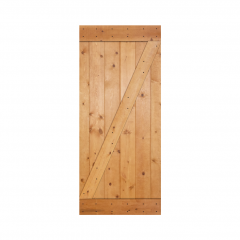 Akicon™ Paneled Solid Wood Stained Z Brace Series DIY Single Interior Barn Door; Pre-Drilled Ready to Assemble without Hardware