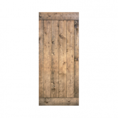 Akicon™ Paneled Solid Wood Stained Plank Series DIY Single Interior Barn Door; Pre-Drilled Ready to Assemble without Hardware