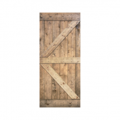 Akicon™ Paneled Solid Wood Stained K Brace Series DIY Single Interior Barn Door; Pre-Drilled Ready to Assemble without Hardware