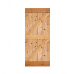 Akicon™ Paneled Solid Wood Stained Double Z Brace Series DIY Single Interior Barn Door; Pre-Drilled Ready to Assemble without Hardware