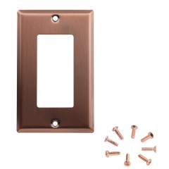 Akicon™ Copper Switch Plate 1-Gang Decora/GFCI Device Decora Wallplate Cover, UL Listed, 3 PACK
