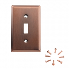 Akicon™ Copper Switch Plate 1-Gang Toggle Device Switch Wallplate Cover, UL Listed, 3 PACK