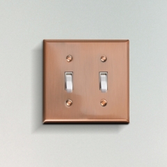 Akicon™ Copper Switch Plate 2-Gang Toggle Device Switch Wallplate Cover, UL Listed, 2 PACK