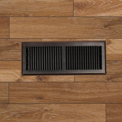 Akicon™ 4"x12" Floor Register with Trap Net, 4-Inch x 12-Inch Duct Opening Measurements, Oil Rubbed Bronze Finishing