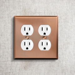 Akicon™ Copper Switch Plate Double Duplex Outlet Wall Plate Cover, UL Listed, 2 PACK