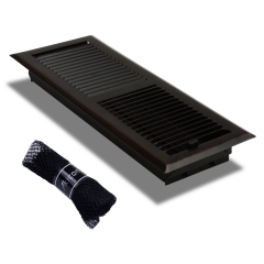 Akicon™ 4"x12" Floor Register with Trap Net, 4-Inch x 12-Inch Duct Opening Measurements, Oil Rubbed Bronze Finishing